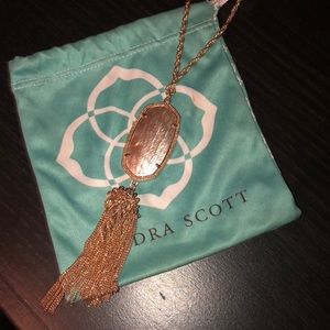 Long Kendra Scott Rose Gold Pendant